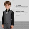 Lycody Kids Suits for Boys Formal Tuxedo Gery Stripe Dress Suit Vest and Pants Set with Black Shirt Toddler Boy Suit for Weddings Prom Outfit 4T view 3