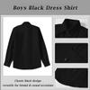 Lycody Kids Suits for Boys Formal Tuxedo Gery Stripe Dress Suit Vest and Pants Set with Black Shirt Toddler Boy Suit for Weddings Prom Outfit 4T view 4
