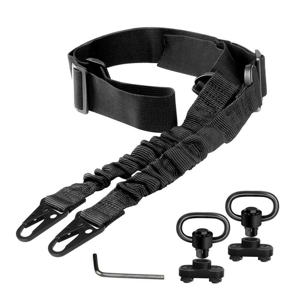 2 Point Sling Adjustable Strap Two Points Sling with 2 Sets of Quick Release Ring Buckles and Small Wrench