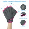 PATIKIL Webbed Swimming Gloves, 1 Pair Swim Gloves Aquatic Fitness Water Resistance Aerobics Gloves for Women and Men Swimming Diving, Gray/Rose Red, S view 3