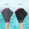 PATIKIL Webbed Swimming Gloves, 1 Pair Swim Gloves Aquatic Fitness Water Resistance Aerobics Gloves for Women and Men Swimming Diving, Gray/Rose Red, S view 4