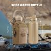 ONETIGRIS 32 oz Insulated Water Bottle with Straw - Tactical Stainless Steel Water Jug, Leakproof Thermos Wide Mouth Sport bottle with 3 Lids and Sleeve for Travel, Gym, Camping, Hiking view 4