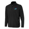 Antigua Men's Black Detroit Lions Perilous Quarter-Zip Pullover Top