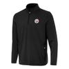Antigua Men's Black Pittsburgh Steelers Perilous Quarter-Zip Pullover Top view 1