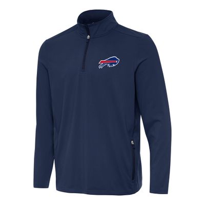 Antigua Men's Navy Buffalo Bills Perilous Quarter-Zip Pullover Top