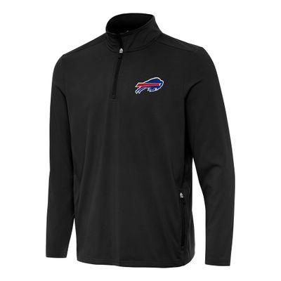 Antigua Men's Black Buffalo Bills Perilous Quarter-Zip Pullover Top
