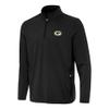 Antigua Men's Black Green Bay Packers Perilous Quarter-Zip Pullover Top view 1