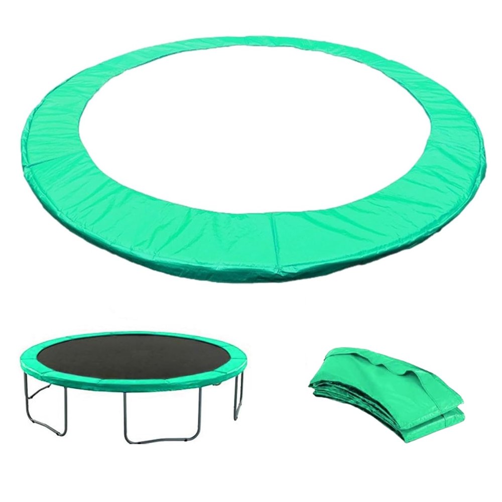 Trampoline Pad Replacement, 6/8/10/12/14/15/16ft Trampoline Spring Cover, Waterproof Tear-Resistant Trampoline Surround pad for Round Frames(Green,16ft)