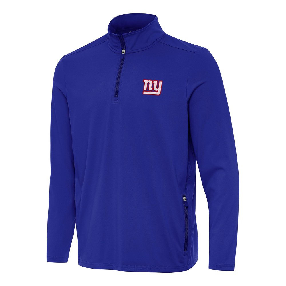 Antigua Men's Royal New York Giants Perilous Quarter-Zip Pullover Top