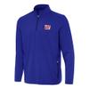 Antigua Men's Royal New York Giants Perilous Quarter-Zip Pullover Top view 1