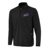 Antigua Men's Black Buffalo Bills Perilous Quarter-Zip Pullover Top view 1
