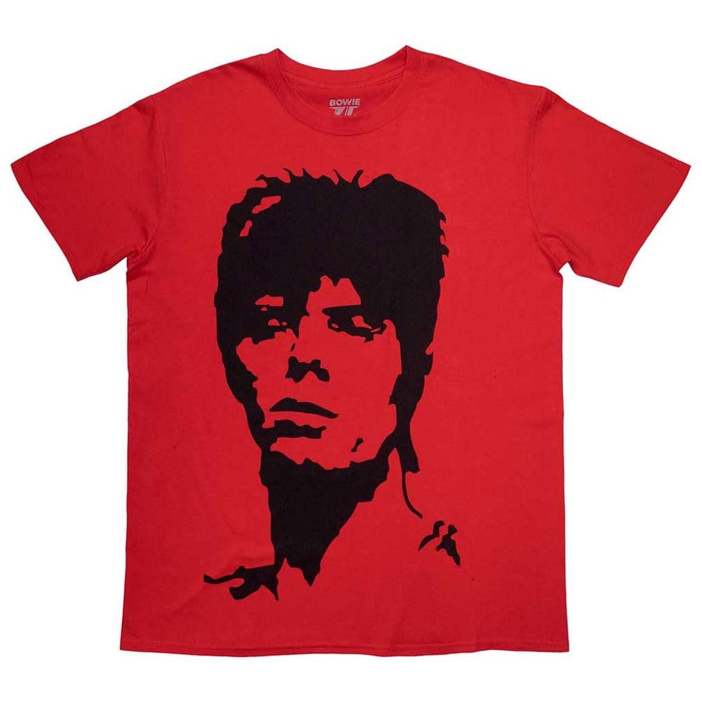 Men's David Bowie 1973 Monochrome T-Shirt X-Large Red