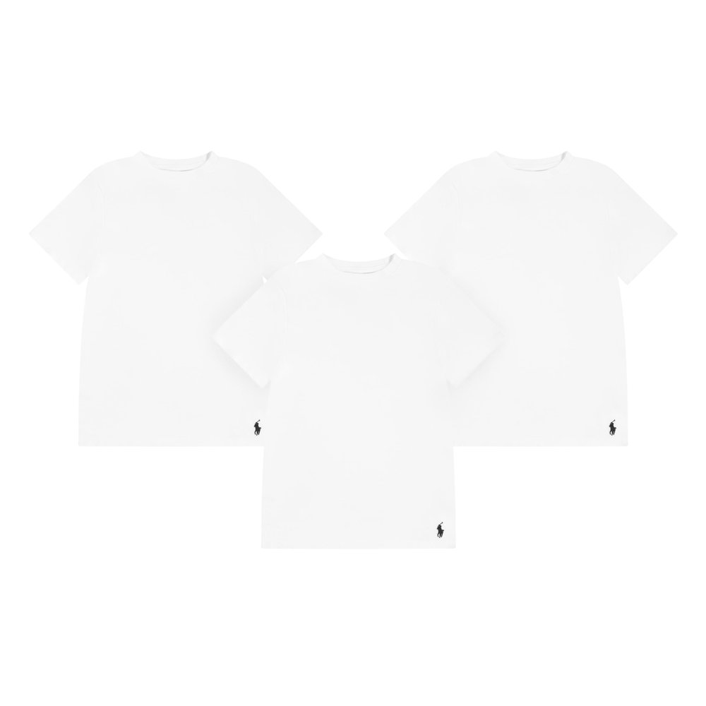 Polo Ralph Lauren Boys' Multi-Pack Short Sleeve Undershirt, White 3-Pack