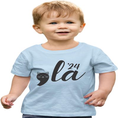 2T Light Blue Toddler Cat Face Comma La Toddler T-Shirt