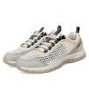 Mens Running Hollow Sneaker Womens Gym Walking Breathable Non Gym Sports Lace Up Trainers Tennis Lightweight Shoes (Beige, 7.5) view 2