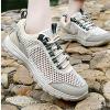 Mens Running Hollow Sneaker Womens Gym Walking Breathable Non Gym Sports Lace Up Trainers Tennis Lightweight Shoes (Beige, 7.5) view 4