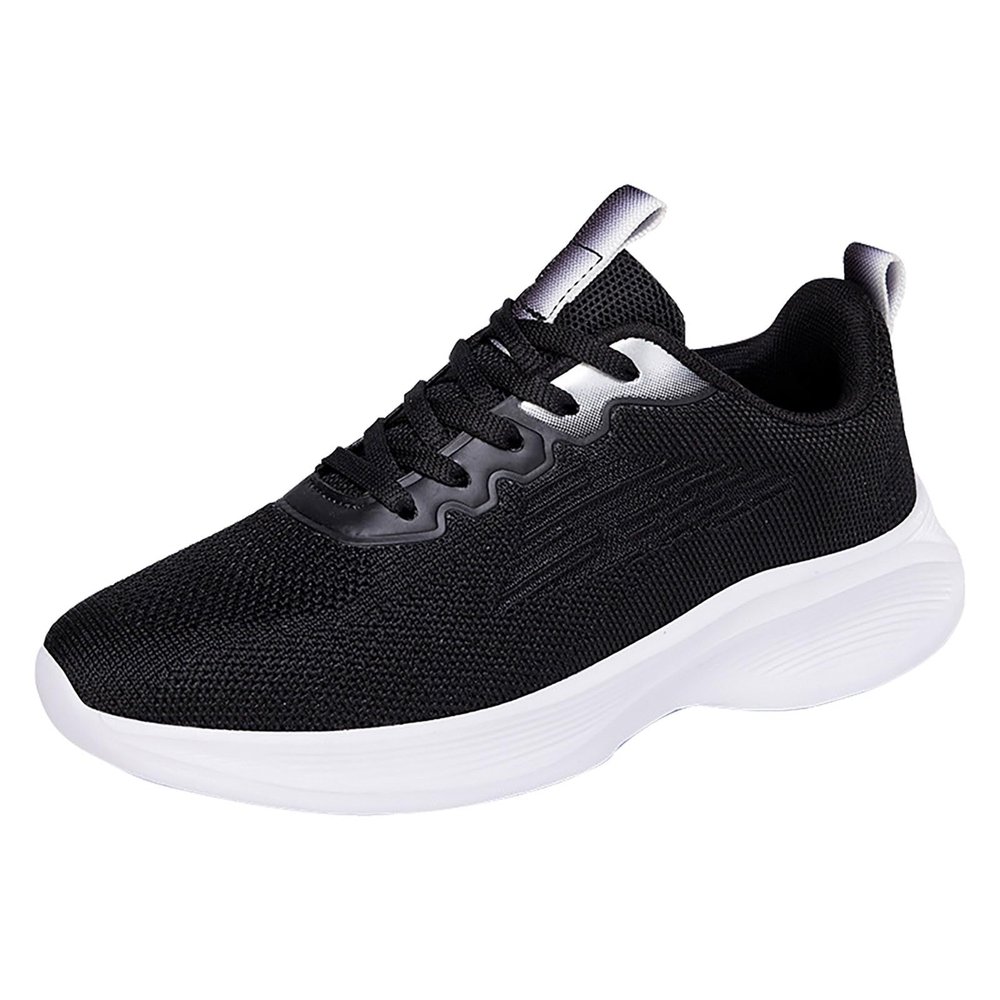 Comfort Shoes for Women Men's Non Slip Running Sneaker Light Breathable Walking Mesh Workout Lace Up Sports Shoes (Black, 6.5)