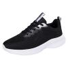 Comfort Shoes for Women Men's Non Slip Running Sneaker Light Breathable Walking Mesh Workout Lace Up Sports Shoes (Black, 6.5) view 1
