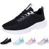 Comfort Shoes for Women Men's Non Slip Running Sneaker Light Breathable Walking Mesh Workout Lace Up Sports Shoes (Black, 6.5) view 2
