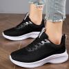 Comfort Shoes for Women Men's Non Slip Running Sneaker Light Breathable Walking Mesh Workout Lace Up Sports Shoes (Black, 6.5) view 3