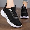 Comfort Shoes for Women Men's Non Slip Running Sneaker Light Breathable Walking Mesh Workout Lace Up Sports Shoes (Black, 6.5) view 4