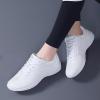 Womens White Sneaker Non Slip Walking Lightweight Competition Dance Cheerleading Athletic Training Tennis Shoes (White, 7) view 2