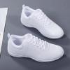 Womens White Sneaker Non Slip Walking Lightweight Competition Dance Cheerleading Athletic Training Tennis Shoes (White, 7) view 3