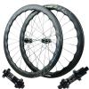 ZECHAO Thru Axle Bike Front and Rear Wheels,24H Spokes 700C Carbon Fibre Wheelset Mid Lock Disc Brake 15 * 100mm / 12 * 142mm 1480g Wheelset(Black-MS) view 1