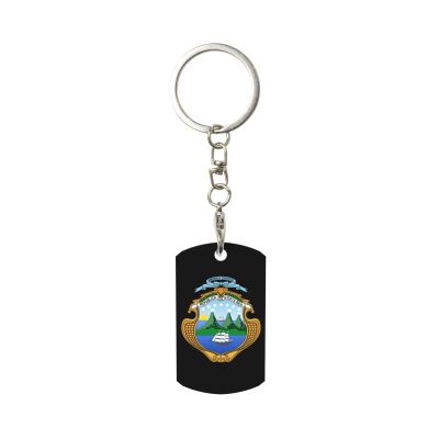 Wxenaiedk Coat Of Arms Of Costa Rica Keychain For Rectangle Carabiner With Keyring Clips For Car Keys