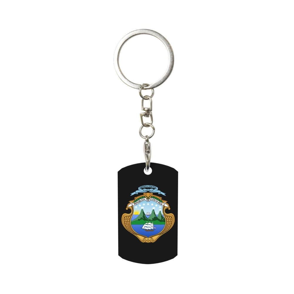 Wxenaiedk Coat Of Arms Of Costa Rica Keychain For Rectangle Carabiner With Keyring Clips For Car Keys