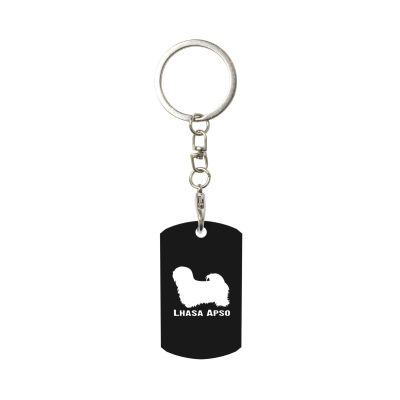 Wxenaiedk Lhasa Apso Keychain For Rectangle Carabiner With Keyring Clips For Car Keys