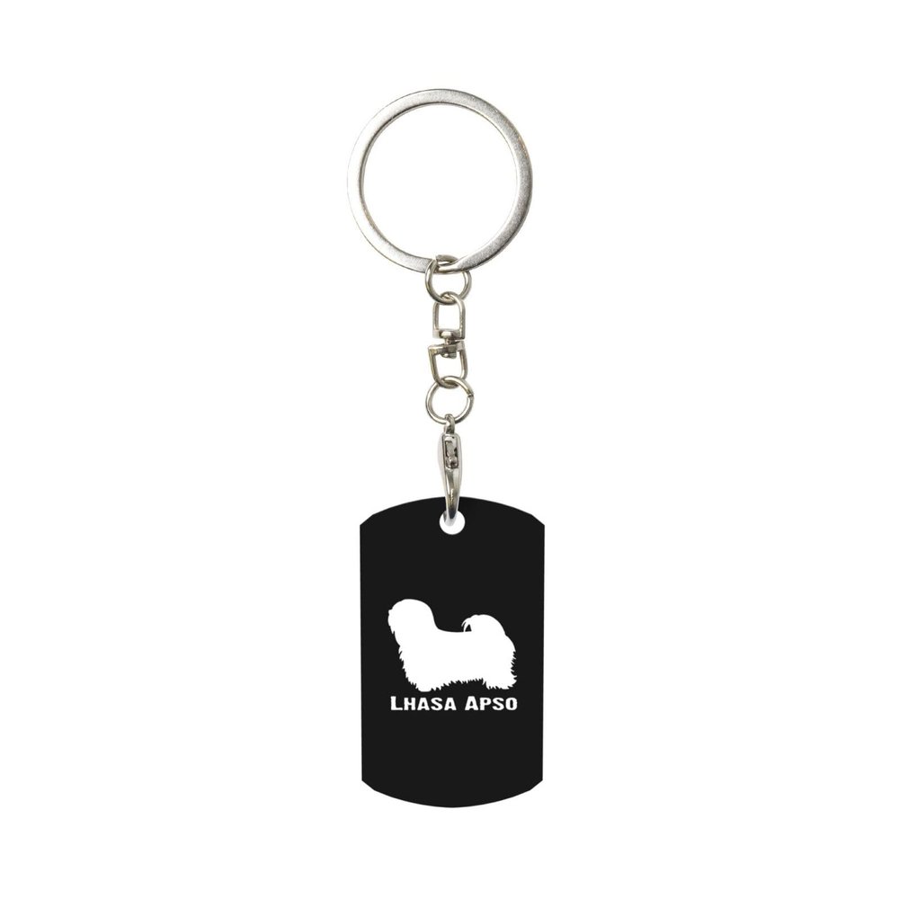 Wxenaiedk Lhasa Apso Keychain For Rectangle Carabiner With Keyring Clips For Car Keys