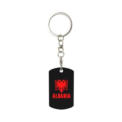 Wxenaiedk Albanian Flag Keychain For Rectangle Carabiner With Keyring Clips For Car Keys