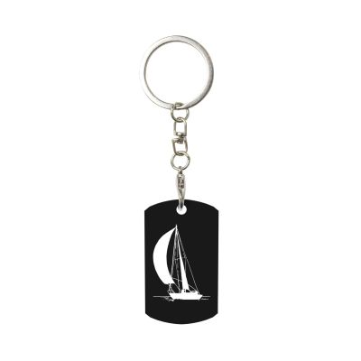 Wxenaiedk Silhouette Of Sailboat Vehicles Keychain For Rectangle Carabiner With Keyring Clips For Car Keys