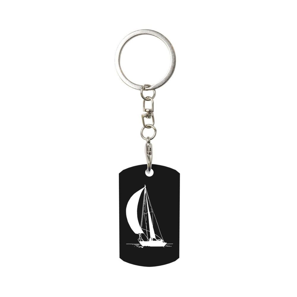 Wxenaiedk Silhouette Of Sailboat Vehicles Keychain For Rectangle Carabiner With Keyring Clips For Car Keys
