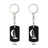 Wxenaiedk Silhouette Of Sailboat Vehicles Keychain For Rectangle Carabiner With Keyring Clips For Car Keys view 3