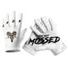 HIGHLIGHT FACTORY ATL G.O.A.T. You Got Mossed - Ultra Grip Football Gloves - Superior Grip, Breathable Design, for All Weather Conditions (White, Adult Small) view 1