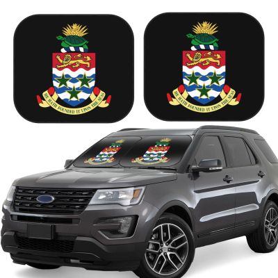 Cayman Islands The Official Emblem Car Windshield Sun Shade Foldable 2-Piece Car Sunshades Reflect UV Sun and Heat