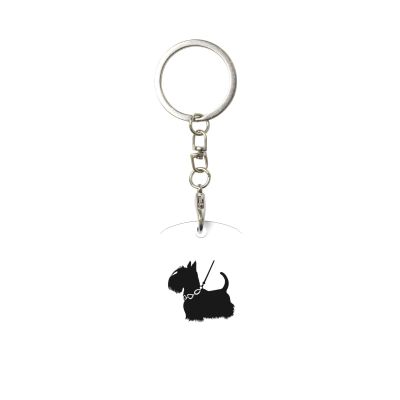 Wxenaiedk Scottie Dog Keychain For Rectangle Carabiner With Keyring Clips For Car Keys