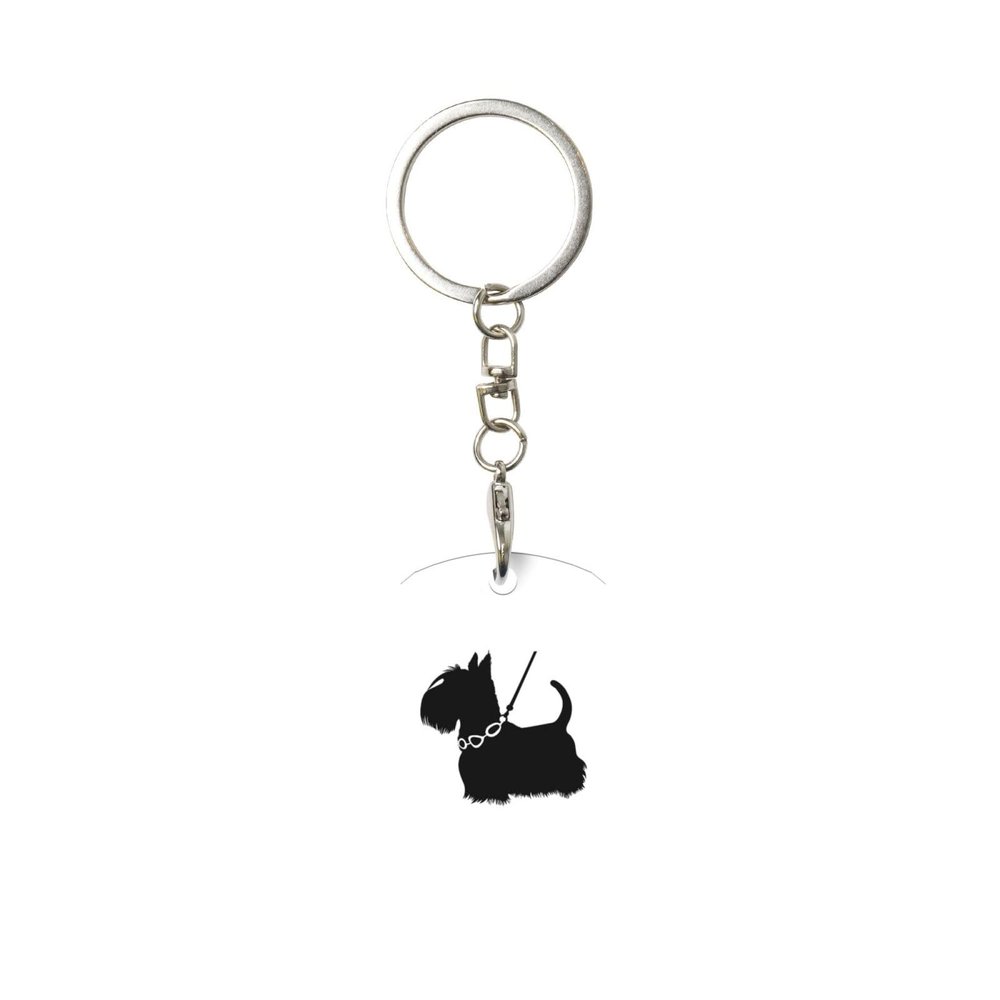 Wxenaiedk Scottie Dog Keychain For Rectangle Carabiner With Keyring Clips For Car Keys