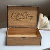 InsideDecor.Shop Personalized Memory Wooden Keepsake Stash Valentines Lock Box Wedding gift for Him, Her, Gift for Boyfriend, Girlfriend, Couples, Women, Men (S, Oak) view 3