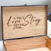 InsideDecor.Shop Personalized Memory Wooden Keepsake Stash Valentines Lock Box Wedding gift for Him, Her, Gift for Boyfriend, Girlfriend, Couples, Women, Men (S, Oak) view 4