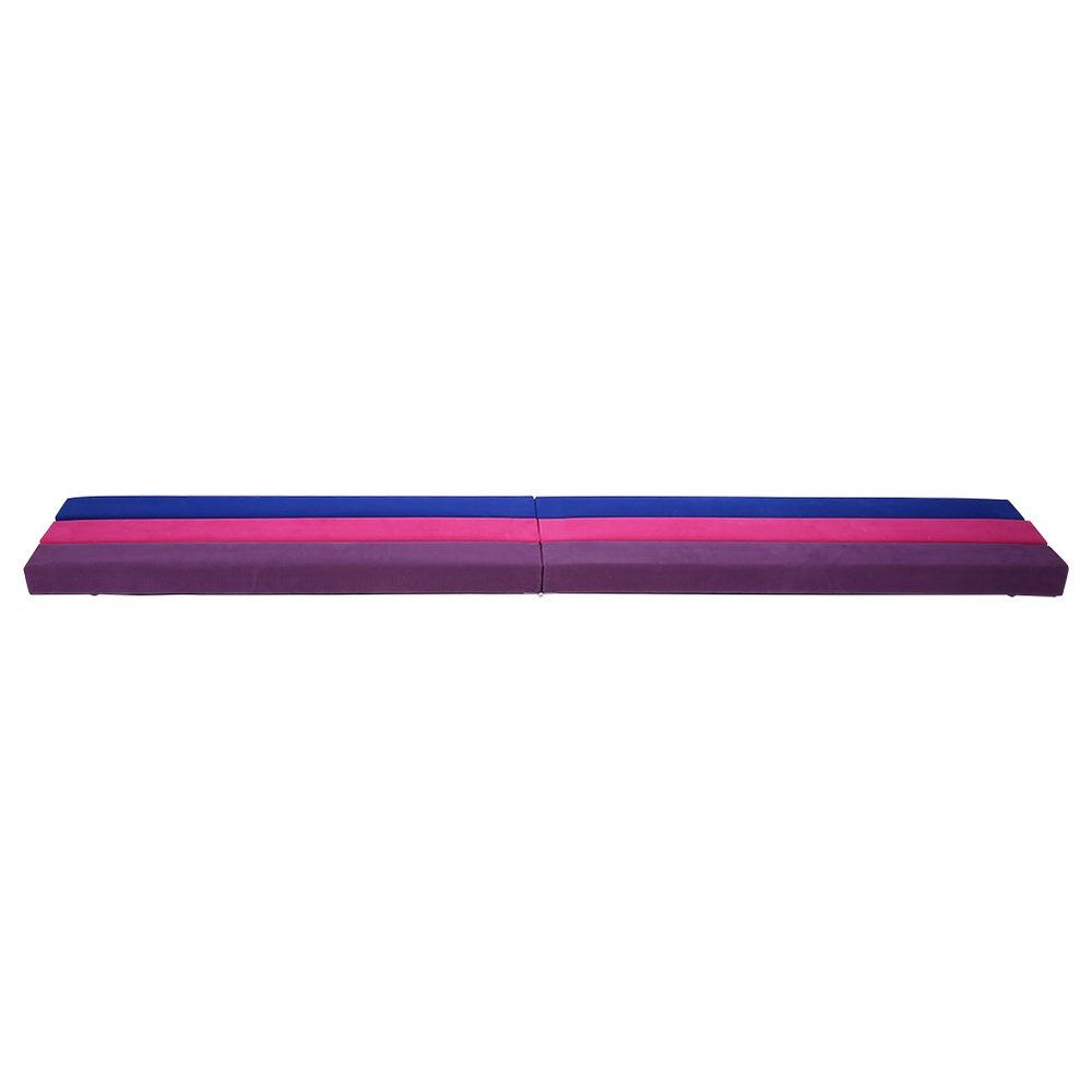 XHTLLO 7FT Suede Folding Balance Beam, Gymnastics Training Equipment with Stainless Steel Feet, Stable for Beginners, 2.2m Extended Length, 5kg Weight, Wood Fabric Surface