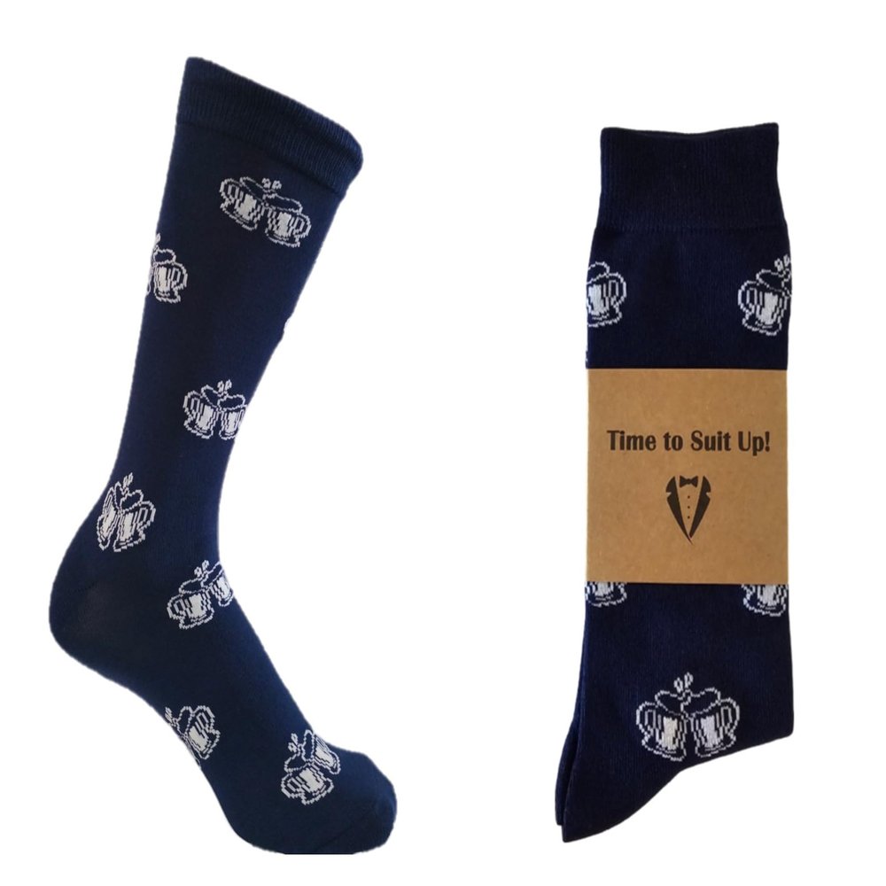 Eco Treasures Market Groomsmen Socks, Usher Gift, Groomsman Proposal Box, Best Man Present, Funny Sock, Groomsmen Proposal Box, Premium Bamboo Rayon, Blue Beer Stein Novelty Socks, Sustainable