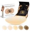 BARE & BASIC Cool Flow Reusable Nipple Covers for Women, Silicone Pasties Nipple Covers, Adhesive Nip Covers, Waterproof Nipple Stickers, Seamless Silicone Breast Pads with Travel Bag, Bronze, Cup A-C view 1