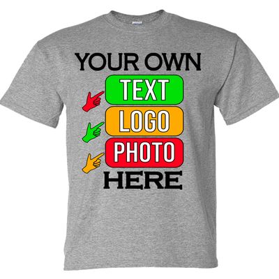 Custom T-Shirts for Men and Women Design Your Own Personalized Shirt with Text Image Logo Customizable Front and Back Print Soft Cotton Tee