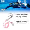 ChengyuWei Reef Drift Hook with Line, Diving Reef Hooks, Sturdy Stable Resistant Hooks, Nylon Stainless Steel Cave Drift Hook, Scuba Diving Reef Double Hook for Cave Dive Underwater Activities (Pink) view 2