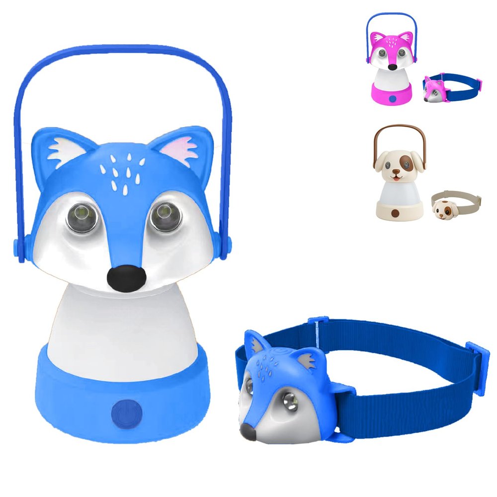 Kids Camping Essentials  LED Kids Lantern and Rechargeable Kids Headlamp Set | Multiple Purposes Kids Nightlight/Flashlight Toys Holiday, Halloween N Birthday Gifts for Toddlers and Kids (Blue)