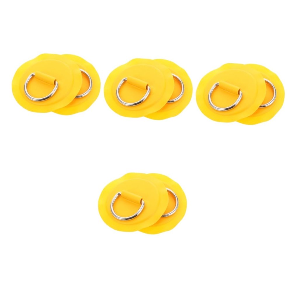 Happyyami 8pcs Stainless Steel Kayak and Canoe Elastic Rope Buckles for Bungee Cord Kit Lightweight Replacement Parts for Inflatable Boats Yellow