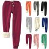 Womens Fleece Sweatpants Warm Baggy Pants Comfy Oversized Winter Joggers High Waisted Cotton Lounge with Pockets Wine view 1